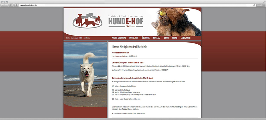 grafiker elmshorn hundehof internetauftritt